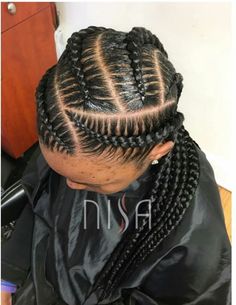 Discovered by G. Find images and videos on We Heart It - the app to get lost in what you love. 4 French Braids Black Hair, Goddesses Braids, Stylish Cornrows, Straight Braids, Feedin Braids, Ghana Braids Hairstyles, Braiding Hairstyles, Feed In Braids Hairstyles