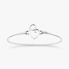 Delicate Mother's Love Hook-On Bracelet Classic Adjustable White Gold Heart Bracelet, Elegant Heart Bracelet For Mother's Day Promise, Elegant Adjustable Sterling Silver Bracelet For Mother's Day, Adjustable Open Heart Bracelets For Anniversary, Adjustable White Gold Heart Bracelet For Mother's Day, Elegant Adjustable Open Heart Bracelet, Elegant Heart Bangle Bracelet For Mother's Day, Mother's Love, James Avery