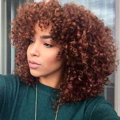 Cinnamon Hair, Red Curly Hair, Curly Hair Styles Naturally, Naturally Curly, Hairstyles With Bangs, Wavy Hair, Hair Trends, Human Hair Wigs, Healthy Hair