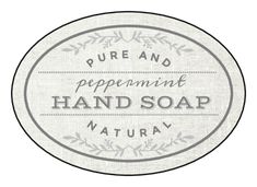 a hand soap label with the words pure and peppermint