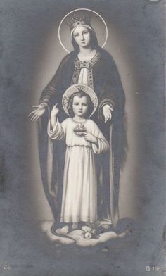 an image of the virgin mary and child jesus