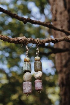 These earrings feature jasper, rhyolite, and quartz stones. These dangle earrings measure roughly 2 and 1/2 inch in length and are composed of rhodium (nickel-free).  Please keep in mind that gemstones may have imperfections and may vary from the photos. Gemstones are fragile so please handle with care! All earrings are handmade by me in Michigan and inspired by the natural beauty of the Great Lakes region. The Great Lakes, Etsy Earrings Dangle, Great Lakes, Quartz Stone, Jewelry Earrings Dangle, Natural Beauty, Michigan, Dangle Drop Earrings, Dangle Earrings