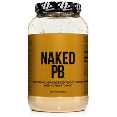 naked pb powdered peanut butter with nothing to hide in it's jar