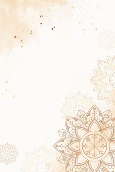 an abstract floral background with gold and white flowers on the left side, in shades of beige