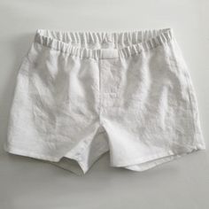 Sustain Me: The Eco-Friendly Goods We’re Currently Obsessed With+#refinery29 White Boxers, Linen Sheet Sets, Wash Cloth, Linen Sheets, Apartment Inspiration, Organic Linens, Yoga Shorts, Linen Shorts, Boxer Shorts