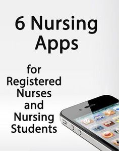 an advertisement for a nursing app with the text, 6 nursing apps for registered nurses and nursing students