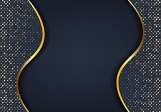 a dark blue background with gold dots and a wavy golden line on the bottom right corner