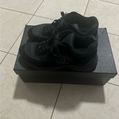 Any Questions About The Shoes Feel Free To Ask Any Questions Shoes Are Like Brand New!!! Taking All Payment Methods. Chanel Trainers, Shoes Chanel, Trainers Black, Chanel Shoes, Men's Shoes, Size 10, Chanel, Feel Free, Brand New