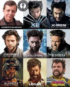 many different movie characters are shown in this image, including wolverine and wolverine the dark knight