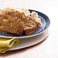 meatloaf, mashed potatoes and gravy on a plate