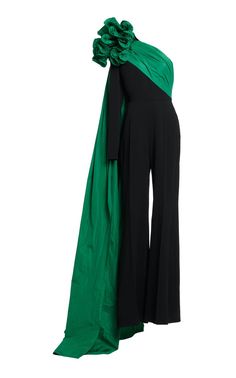 Taffeta-Train Asymmetric Crepe Jumpsuit By Elie Saab | Moda Operandi Elie Saab Fall, Crepe Jumpsuit, Ladies Gown, Fashion Inspiration Design, Abayas Fashion, Virtual Closet, Jumpsuit Fashion, Elie Saab, Global Fashion