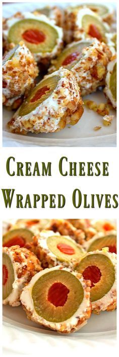 cream cheese wrapped olives are an easy appetizer to make with the kids