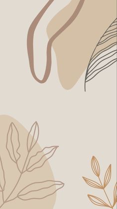 an abstract background with leaves and plants in shades of brown, beige, and tan