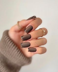 Brown Nail, Simple Fall Nails, Weak Nails, September Nails, February Nails, Fall Nail Trends, Manicure Inspiration, Fall Nail Art