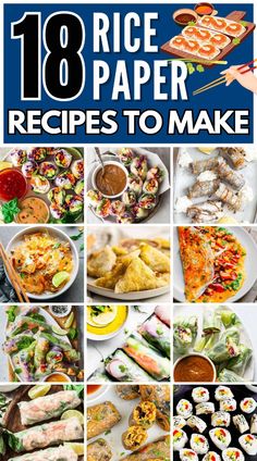 Try these delicious rice paper recipes. A must-try for a light and tasty meal! Sushi Without Seaweed, Ginger Peanut Sauce, Napa Cabbage Slaw, Recipes Using Crescent Rolls, Leftover Rice Recipes, Grilled Rice, Vegan Spring Rolls