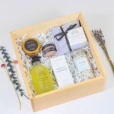 This Cabin Fever Survival Gift Box is the perfect care package curated with everything one needs to relax in style. Lavender Bath Salts, Rose Lip, Lavender Eucalyptus, Organic Coconut Sugar