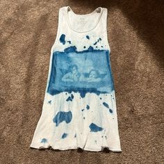 Customs Cyanotype Tank Top Color: Blue And White Size: Large New Design Reference, Linen Dress, White Blue, Blue White, Color Blue, Blue And White, Tank Top, Womens Tops, Tank Tops