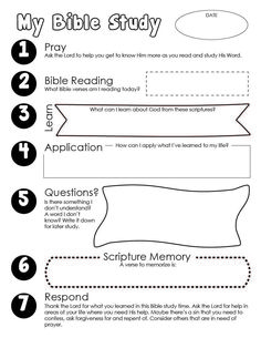 the bible study sheet for kids to learn how to read and use it as an activity