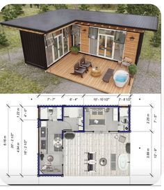 an image of a small house that is on the ground and plans for it to be built