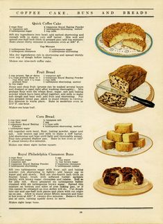 an old recipe for coffee cake and breads