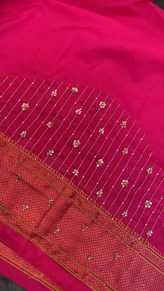 Bajubandh Design Aari Work, Sleeves Handwork Designs, Khatli Work Blouse Design New 2024, Blouse Handwork Embroidery Designs, Pink Blouse Aari Work Design, Blouse Handwork Designs, Simple Blouse Embroidery Designs, Simple Handwork Blouse Design, Simple Zardosi Work Blouses