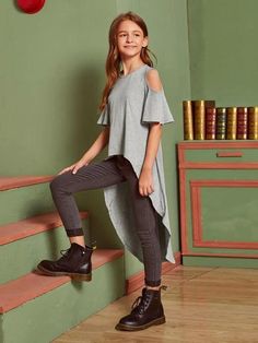 Stylish Dresses For Girls, Grey Tee, Teenage Fashion Outfits