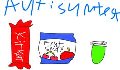 a drawing of an apple in a jar and another item with the word fruit's sunset written on it