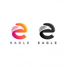 the eagle and letter s logos are designed in two different colors, one is red, one is blue