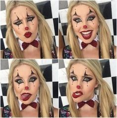 Unique Halloween Makeup, Circus Makeup, Halloween Makeup Clown, Make Carnaval, Halloween Instagram, Halloween Make-up Looks, Creepy Halloween Makeup, Cute Halloween Makeup, Halloween Coustumes