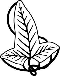 a black and white drawing of a leaf