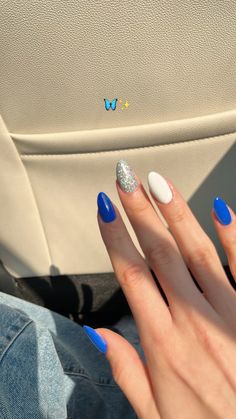 Nails Azul, Nails Inspiration Blue, Hoco Nails, Acrylic Nails Coffin Short, Acrylic Nails Coffin, Nail Art Ideas, Chic Nails, Coffin Nails