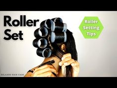 How To Roller Set Relaxed Hair, Roller Set Relaxed Hair, Wet Roller Set, Roller Set Hair, Loose Waves Tutorial, Hot Roller Curls, Hair Rollers Tutorial, Roller Set Hairstyles, Magnetic Rollers