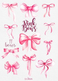 watercolor bows clipart set