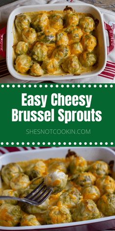 an easy cheesy brussel sprouts casserole with cheese