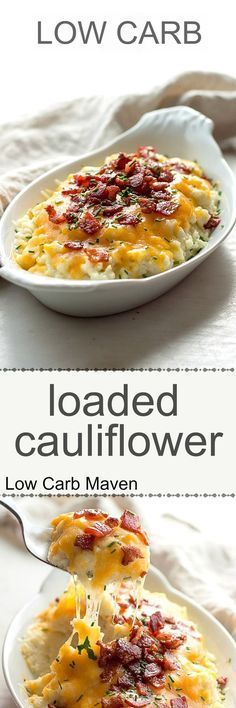 the cover of loaded cauliflower low carb meal