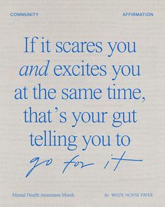 Affirmation
Positive Quotes
Inspirational Quotes
Daily Affirmations It’s Time To Start Dreaming Again, If It Scares You And Excites You, Get Excited Quotes, If It Excites You And Scares Quote, What Scares You The Most, Go With Your Gut Quotes, Excitement Aesthetic, 2025 Challenge, Getting Butterflies