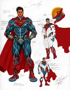 an artist's rendering of superman from the movie, which is being drawn by comic character