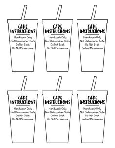 six cups with instructions on how to use the same cup as each other, and what they