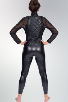 The high waisted Bold Legging is a versatile piece that can give you a chic look day or night. The fabric blend simulates leather while giving you freedom to move and comfort. Material: 94% Polyester, 6% Elastine Fit: Compression Leggings FINAL SALE: NO EXCHANGES • NO RETURNS Black Stretch Modern Leggings, Modern Fitted Leggings For Fall, Fitted Modern Leggings For Fall, Fitted Biker Bottoms For Party, Black Biker Leather Pants For Night Out, Edgy Black Leggings For Work, Edgy Black Leggings For Workwear, Fitted Biker Leather Pants For Night Out, Stretch Leather Pants For Winter Night Out