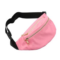 a pink fanny bag on a white background