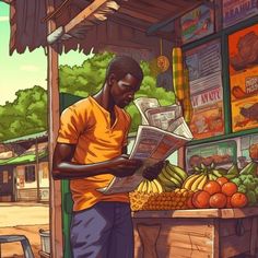 Fruit Stand in the Virgin Islands Capoeira Art, African Artwork, Haitian Art, Fruit Stand, Black Couple Art, Black Fairy, Caribbean Art, Park Landscape, Black Art Painting