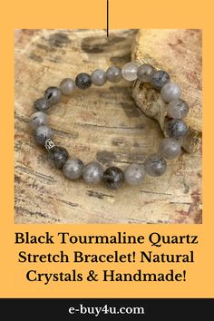 Black Tourmaline Crystal Quartz stretch bracelet! This beaded bracelet is handmade using only genuine crystals and gemstones. Tourmaline Quartz, Black Tourmaline Crystal, Tourmaline Crystal