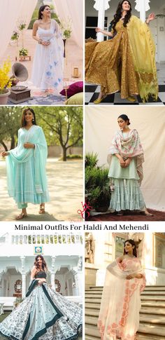 For the brides who want to go for something light and comfortable for thier haldi and mehendi ceremony, Here are some trending outfits to go for! #minimaloutfits #minimalhaldioutfit #minimalmehendioutfit #cottonoutfits #kurtis #palazzosuits #shararadesigns #cottonsharara #pakistanibride #cottonsuits #printedsuits #indowesternoutfits #cottonlehenga #lightbridalwear #cottonsaree