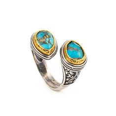 Byzantine Doublet Turquoise Ring - 925 Sterling Silver Gold Plated, Cocktail Ring, Gemstone Ring, Crystal Ring 𝐏𝐑𝐎𝐃𝐔𝐂𝐓 𝐃𝐄𝐓𝐀𝐈𝐋𝐒 Made in sterling silver 925oand gold plated. Stones: lapis lazuli width: 0.8 cm length: 1.3 cm weight: 7.3 grams This ring is inspired by Byzantine Historical period respecting Greek traditional art. A unique and elegant ring made in 925⁰ sterling silver and gold plated, decorated with doublet turquoise stone. Handmade item. As in all handmade items there m Open Turquoise Gemstone Ring For Anniversary, Ring Crystal, Minimal Necklace, Historical Period, Crystal Ring, Elegant Ring, Ring Gemstone, Multi Stone Ring, Eye Necklace