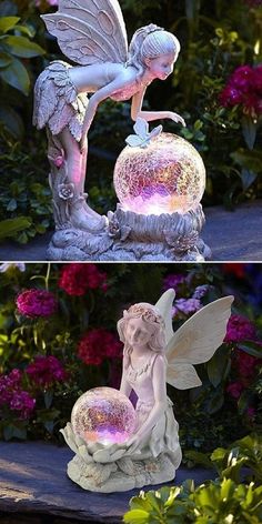 Home garden solar energy decoration Fairy Statue Tattoo Plant, Fairy Statues, Garden Statue, Garden Lawn, Sun Sets, Outdoor Statues, Solar Garden, Lawn Decor, Garden Statues