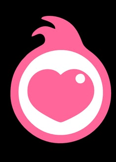 a pink bird with a heart in the center