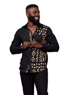 PRICES MAY VARY. ROYAL HERITAGE INSPIRED: Named after the Yoruba word for "born from royalty," the Abiade shirt exudes regal elegance. DISTINCTIVE DESIGN: Stand out with a striking full-color block print on one side, showcasing your cultural pride. PREMIUM QUALITY: Crafted with attention to detail, this button-up shirt ensures durability and comfort. VERSATILE STYLE: Perfect for both casual and formal occasions, adding a touch of African flair to any outfit. CELEBRATE CULTURE: Embrace your herit African Fashion Man, Jungle Dress, Magazine Shoot, Formal Clothing, Shoot Poses, Regal Elegance, Afro Men, African Shirts For Men, African Wear Dresses