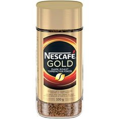 a canister filled with coffee beans on a white background