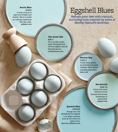 eggshell blues are the most popular hues for interior decor