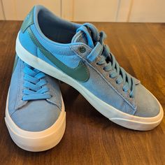 Nike Zoom Blazer Pro Gt Sb Low University Blue/Coastal Size 9.5 Nwob Fj1679-400 Greta Shoes.Nnew And Never Worn But No Box. Fast Shipping. Blue Low-top Sneakers With Gum Sole, Blue Lace-up Sneakers With Gum Sole, Blue Sporty Skate Shoes With Laces, Light Blue Low-top Sneakers, Sporty Light Blue Low-top Skate Shoes, Light Blue Skate Shoes With Boost Midsole For Sports, Blue Low-top Skate Shoes With Gum Sole, Blue Lace-up Skate Shoes With Gum Sole, Blue Sports Skate Shoes